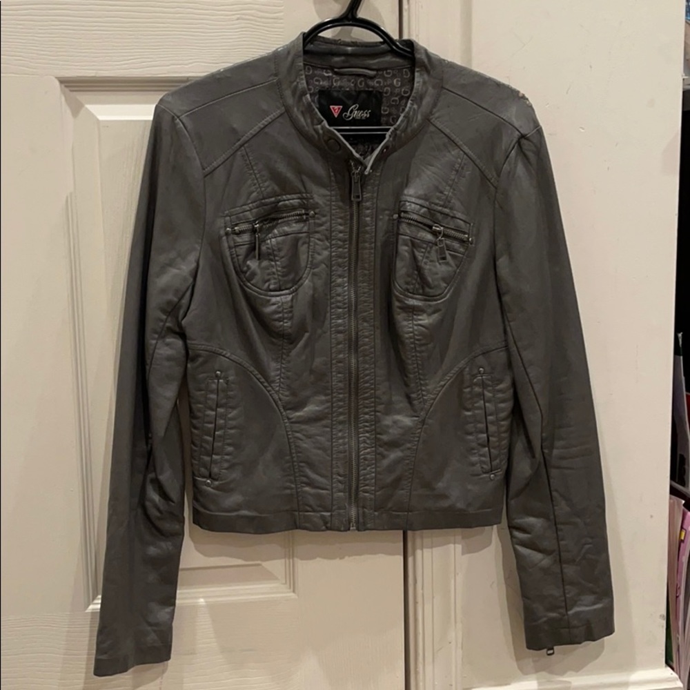 Grey Leather Jacket